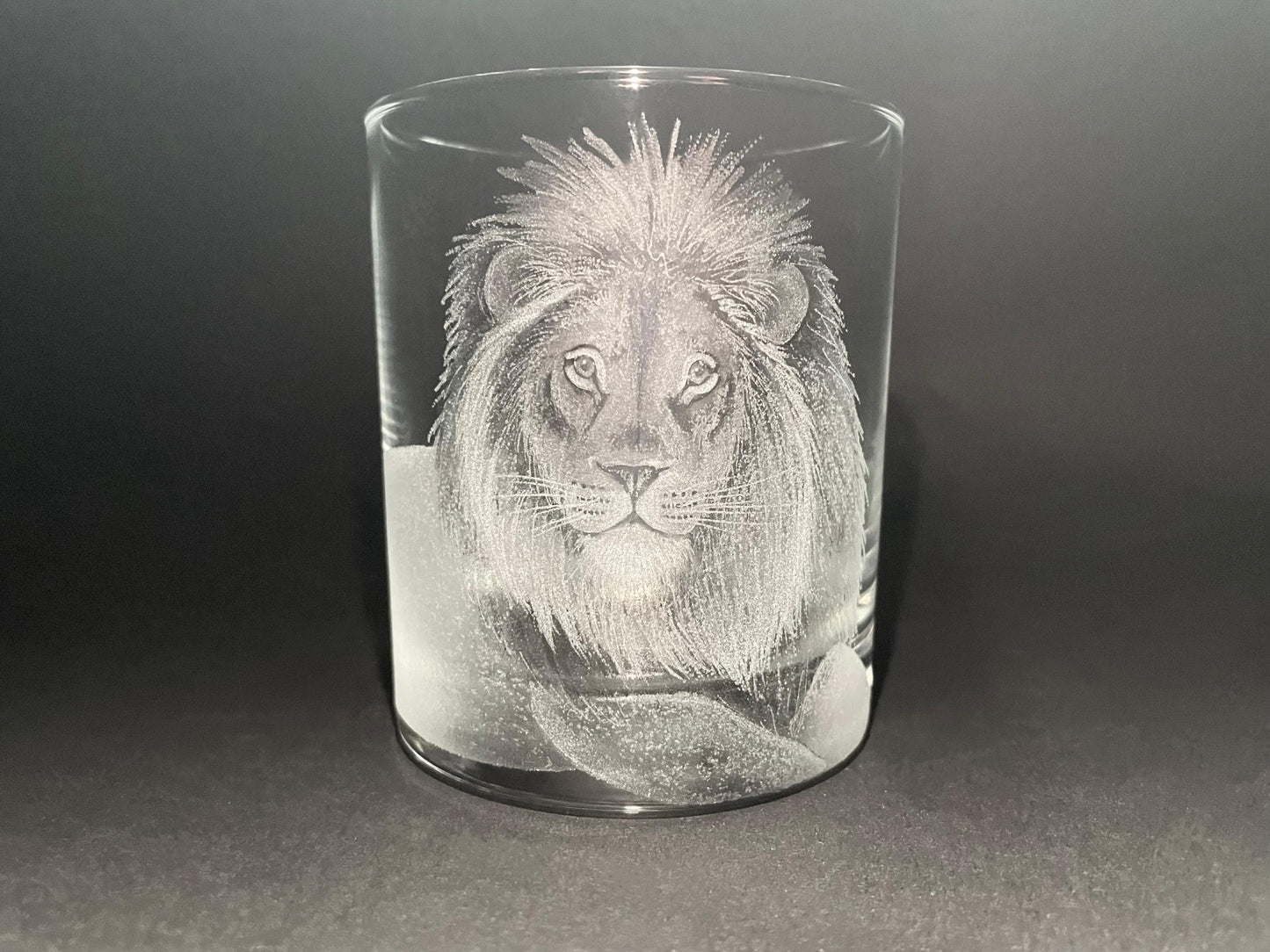 Engraved Lion Whisky Glass - Unique Lion Gifts