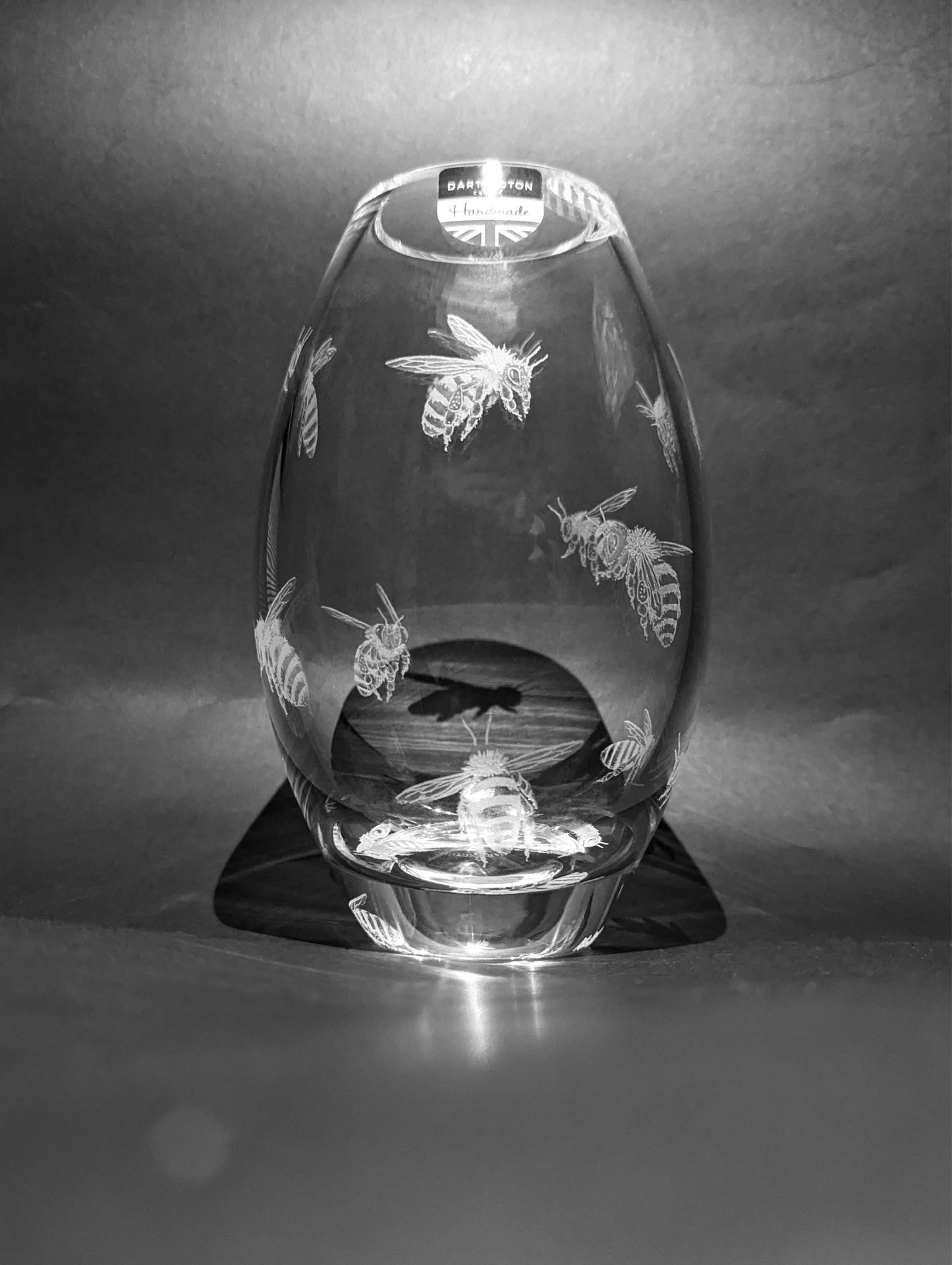 Honey Bee Crystal Vase - Hand Engraved Bee Gifts