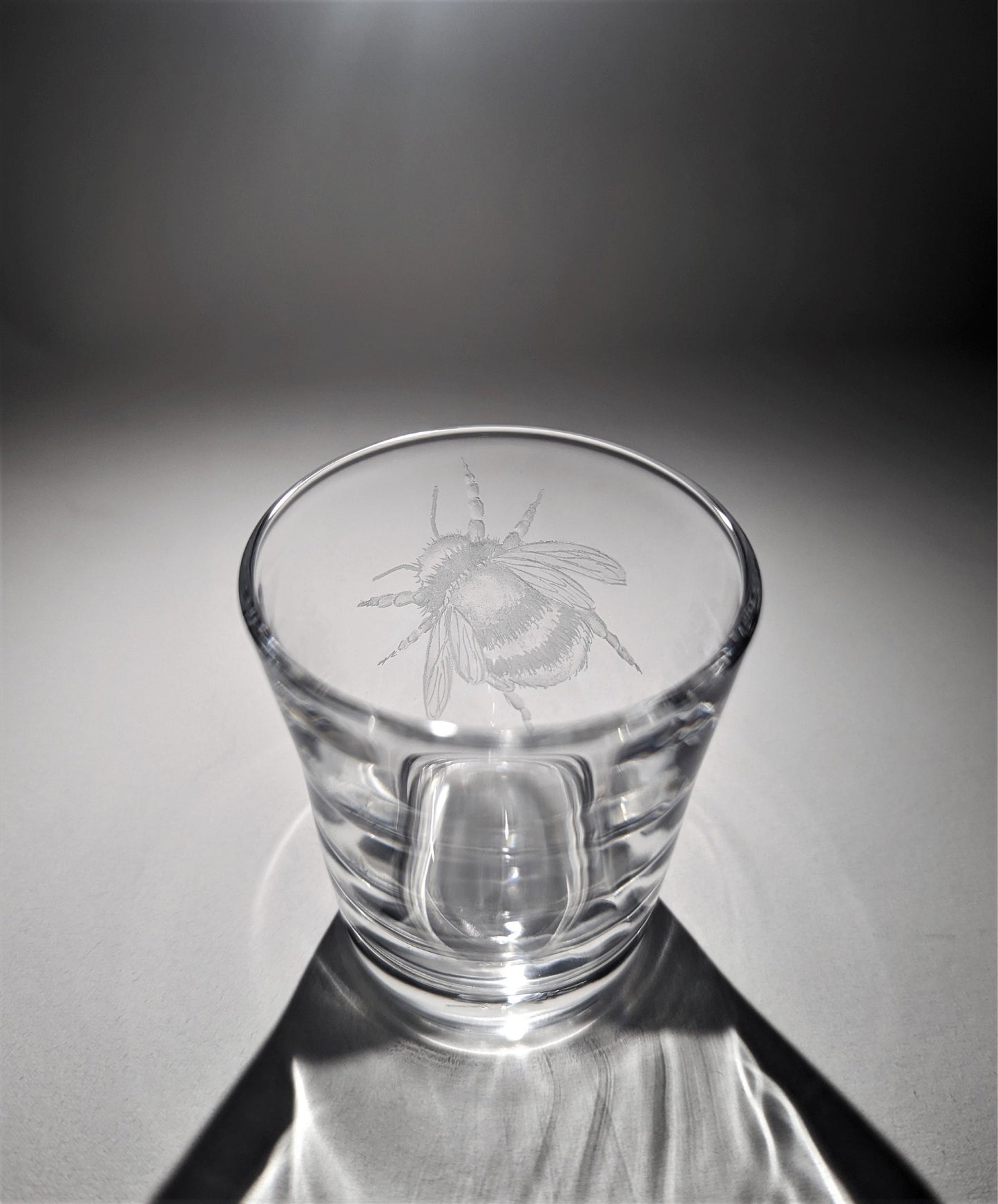 Hand Engraved Bumblebee Shot Glass - Bee Gift