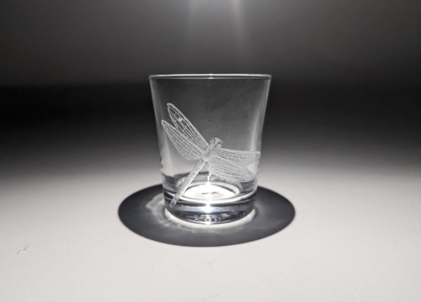 Hand Engraved Dragonfly Shot Glass - Dragonfly Liqueur Glass