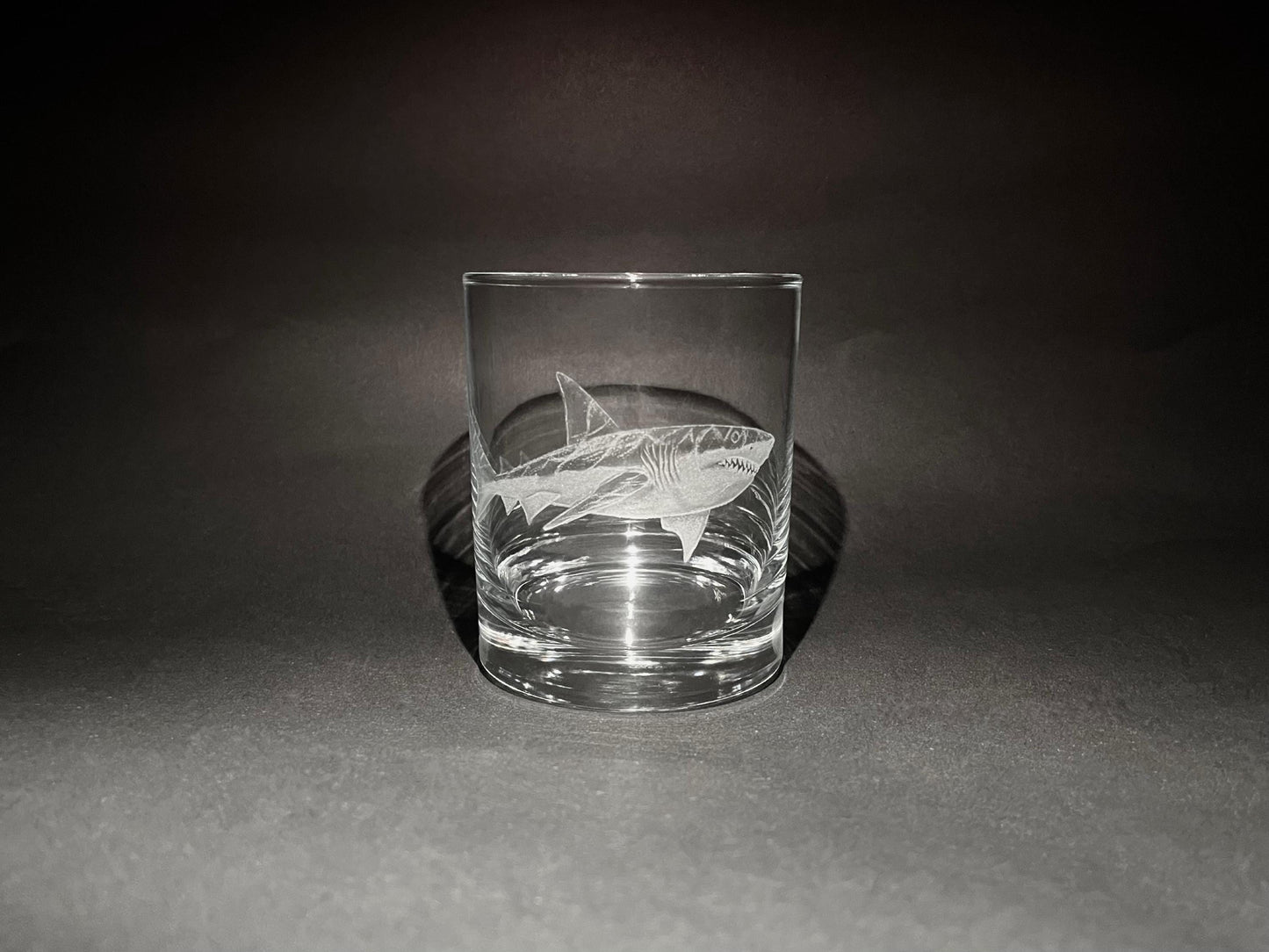 Customised Shark Whisky Glass - Hand Engraved Shark Gift