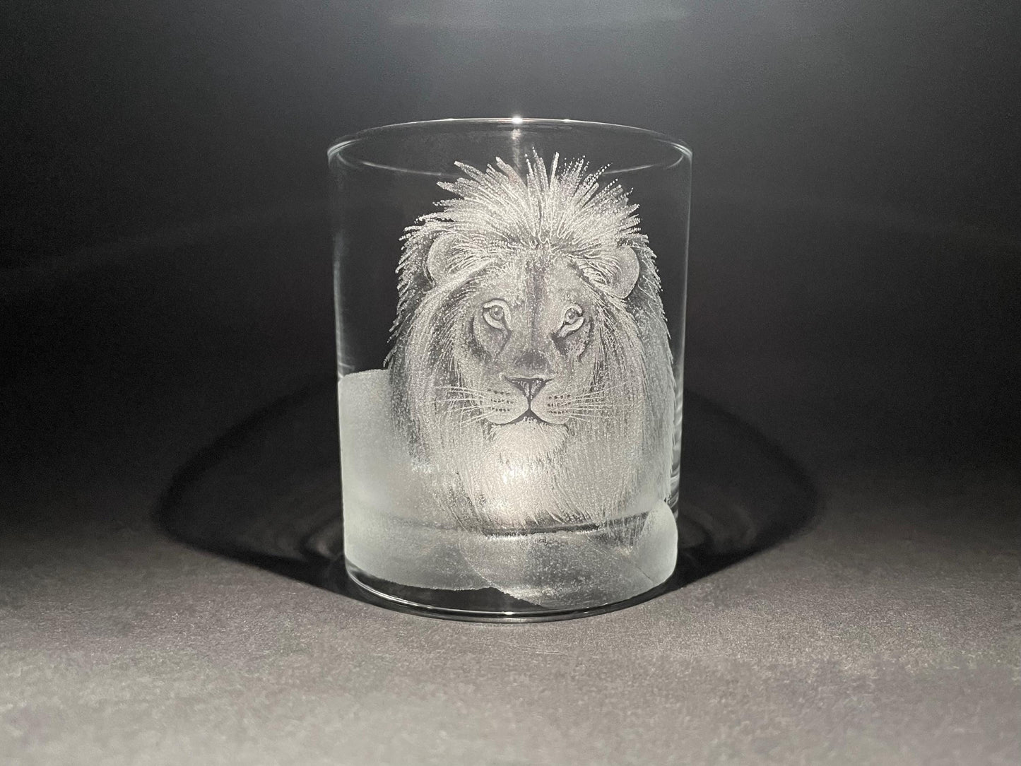 Engraved Lion Whisky Glass - Unique Lion Gifts