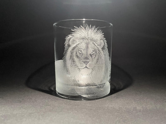 Engraved Lion Whisky Glass - Unique Lion Gifts