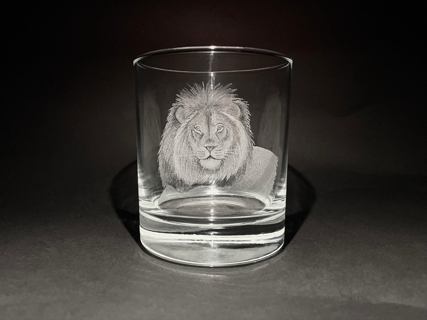 Engraved Lion Whisky Glass - Unique Lion Gifts