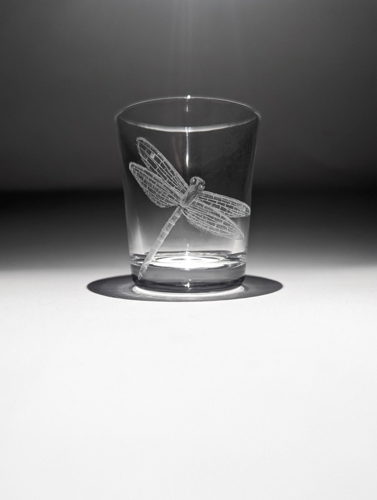 Hand Engraved Dragonfly Shot Glass - Dragonfly Liqueur Glass