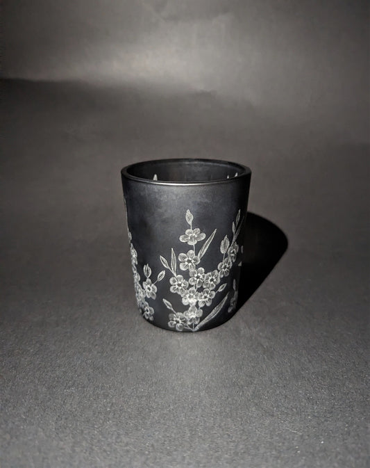 Black Forget Me Not Tealight Holder - Floral Candle Holder