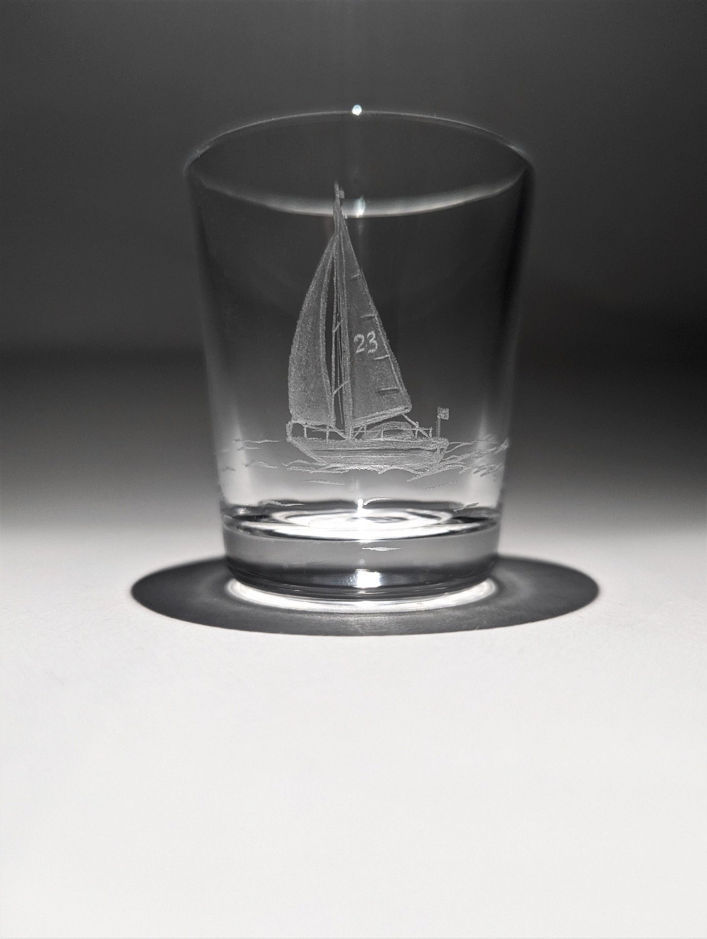 Hand Engraved Sailing Shot Glass - Sail Boat Gift