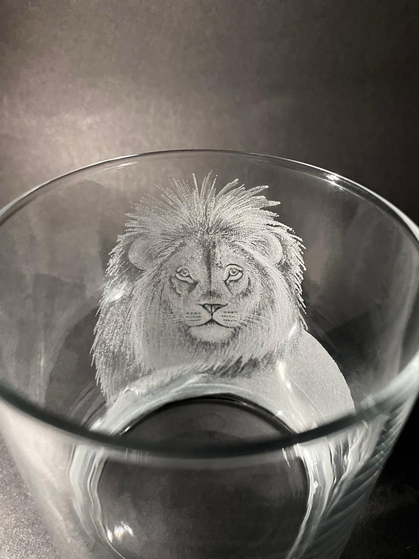 Engraved Lion Whisky Glass - Unique Lion Gifts