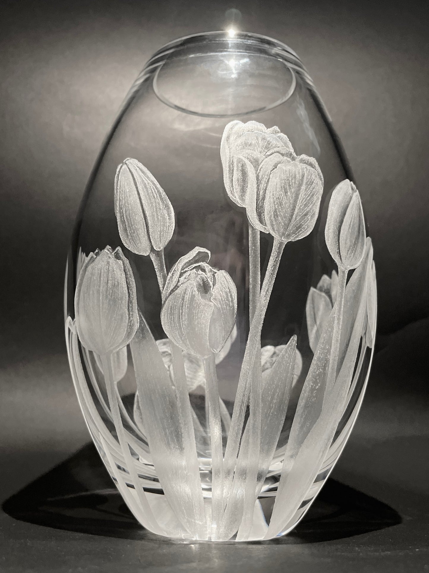 Hand Engraved Floral Crystal Vase – Tulip Gifts
