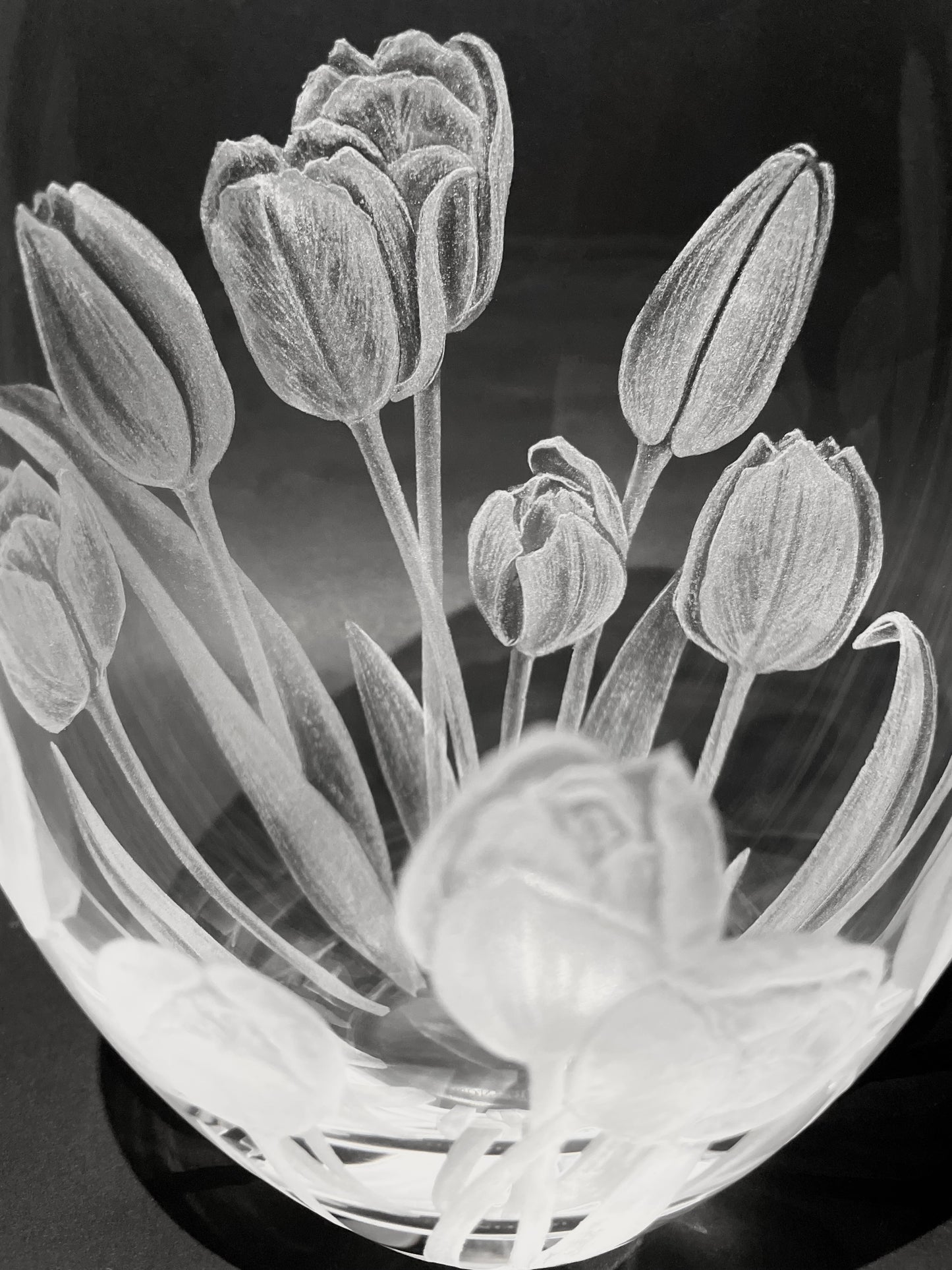 Hand Engraved Floral Crystal Vase – Tulip Gifts