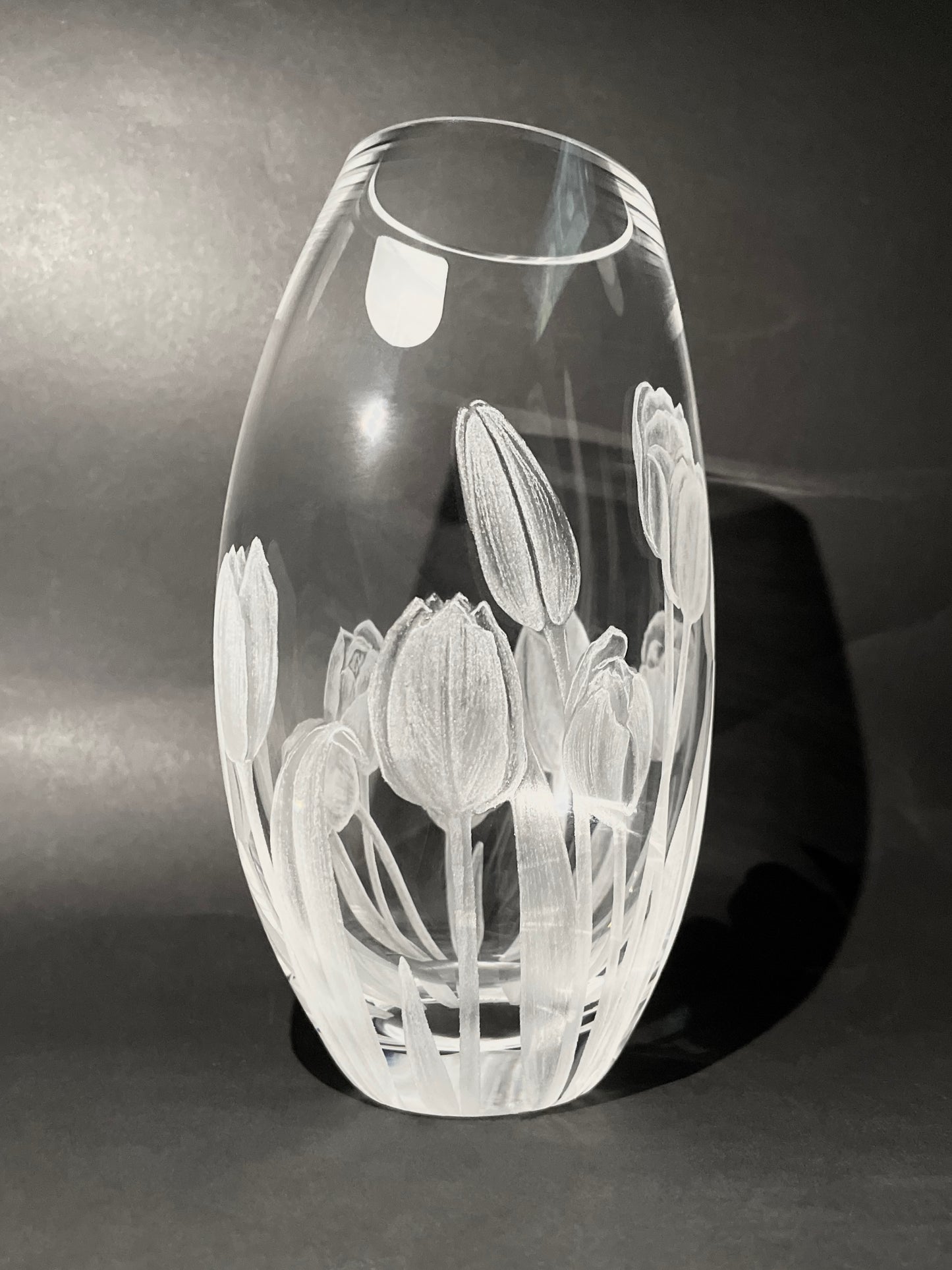 Hand Engraved Floral Crystal Vase – Tulip Gifts