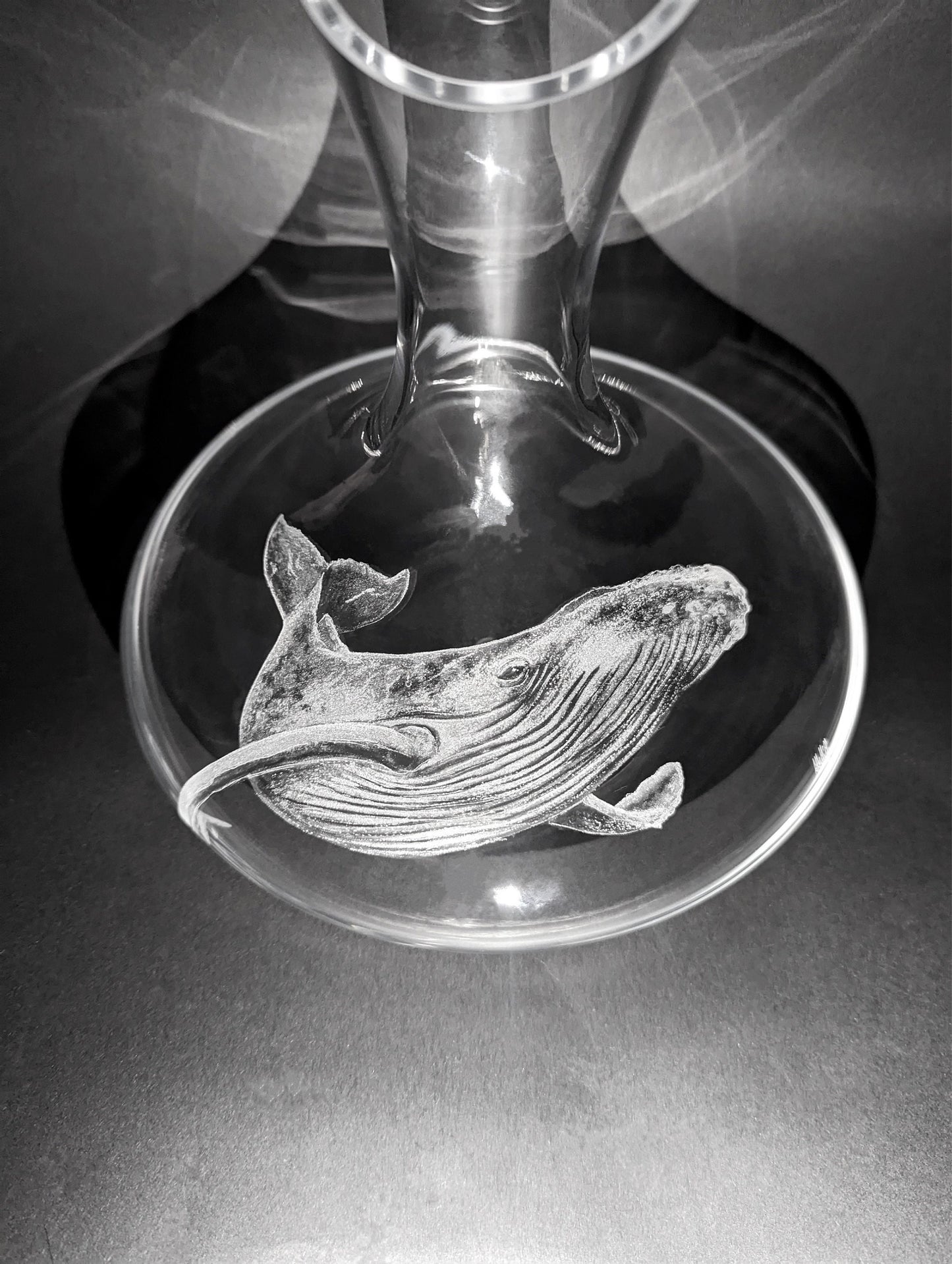 Hand Engraved Whale Decanter - Blue Whale Gift