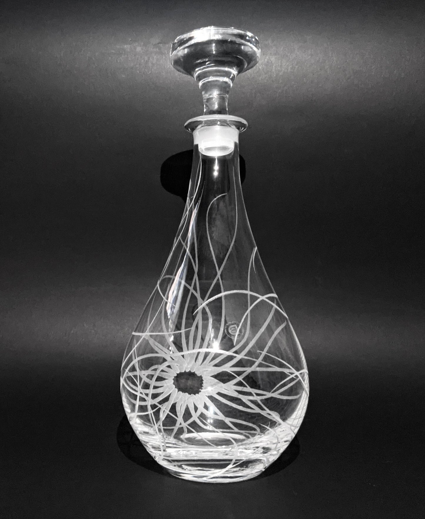 Hand Engraved Crystal Decanter - Sea Anemone Gifts