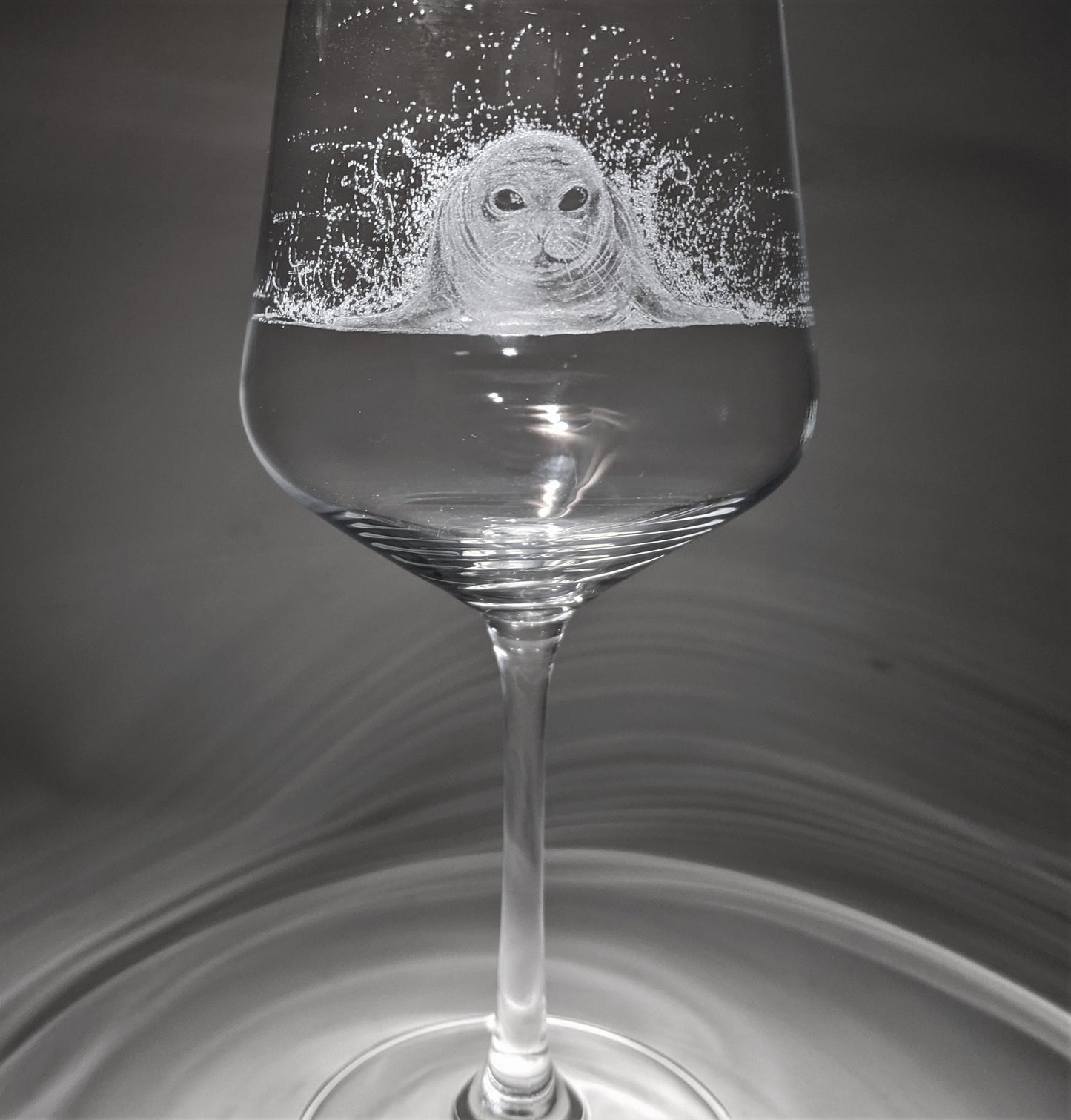 Hand Engraved Seal Wine Glass – Cute Seal Gift