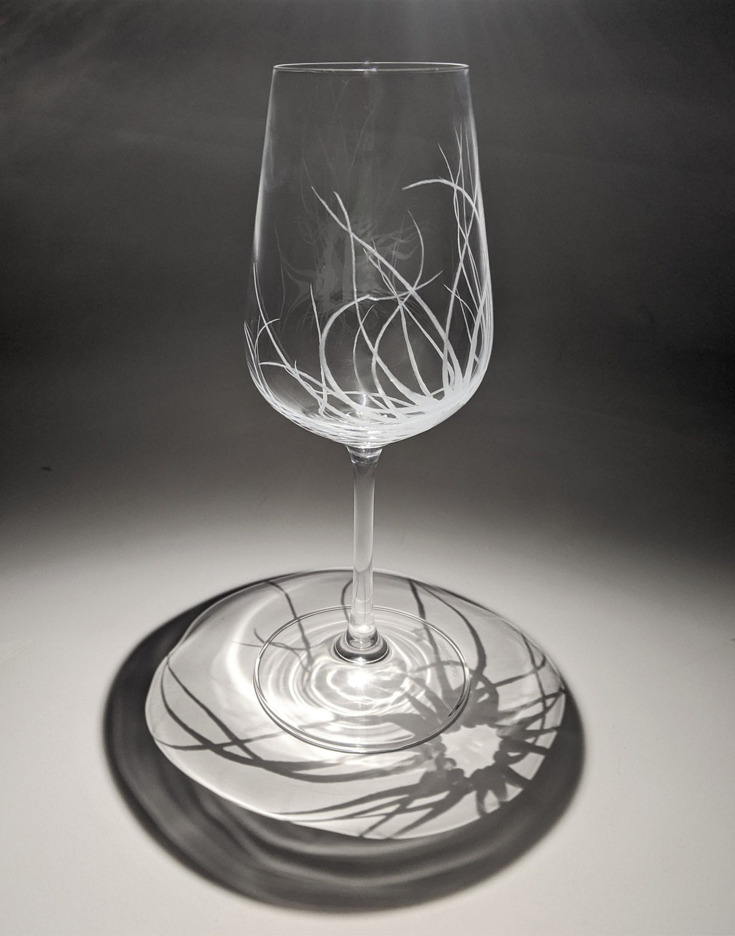 Hand Engraved Sea Anemone Wine Glass – Marine Life Ocean Gift