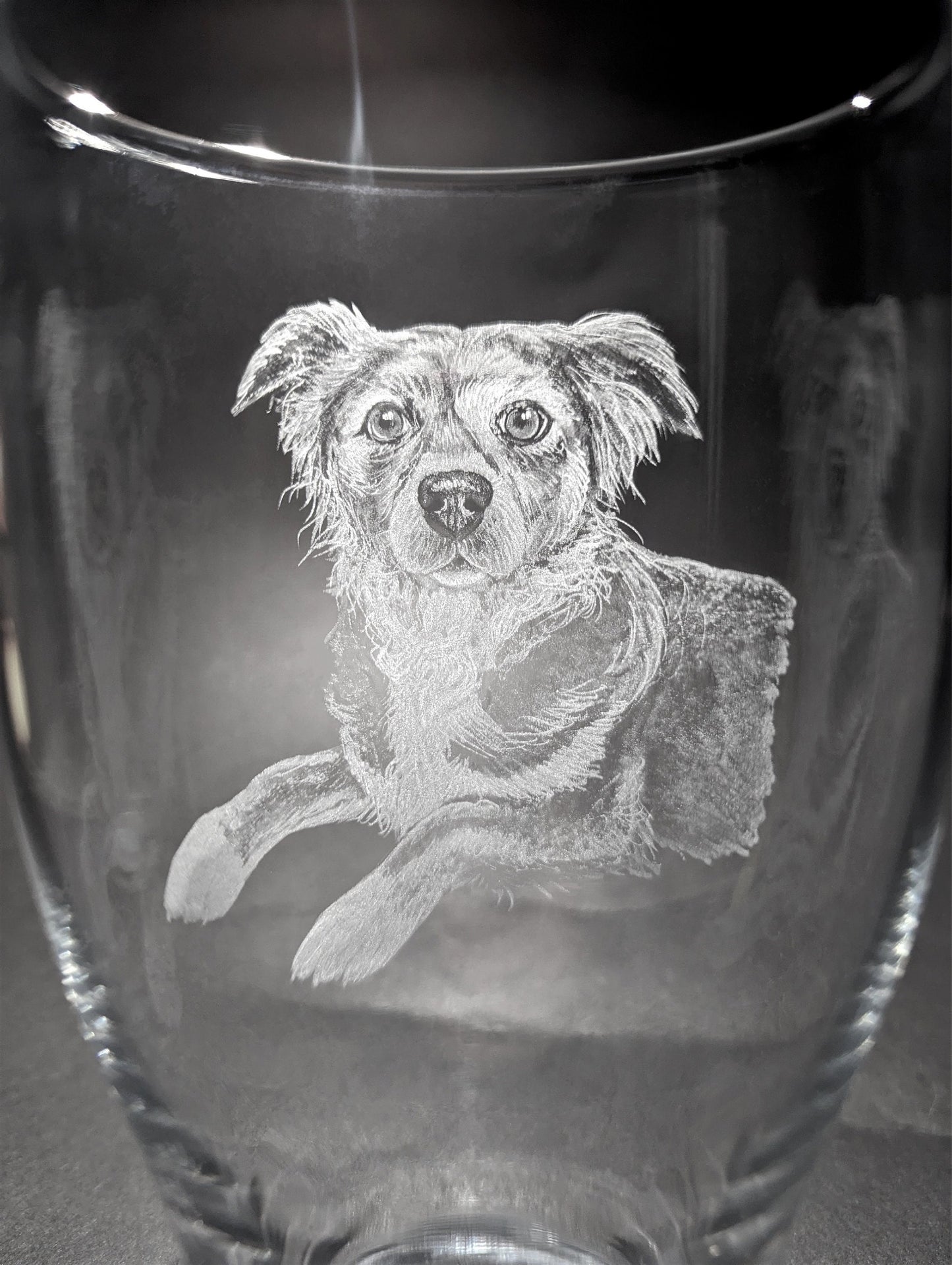 Custom Pet Pint Glass – Hand Engraved with Your Pet's Photo