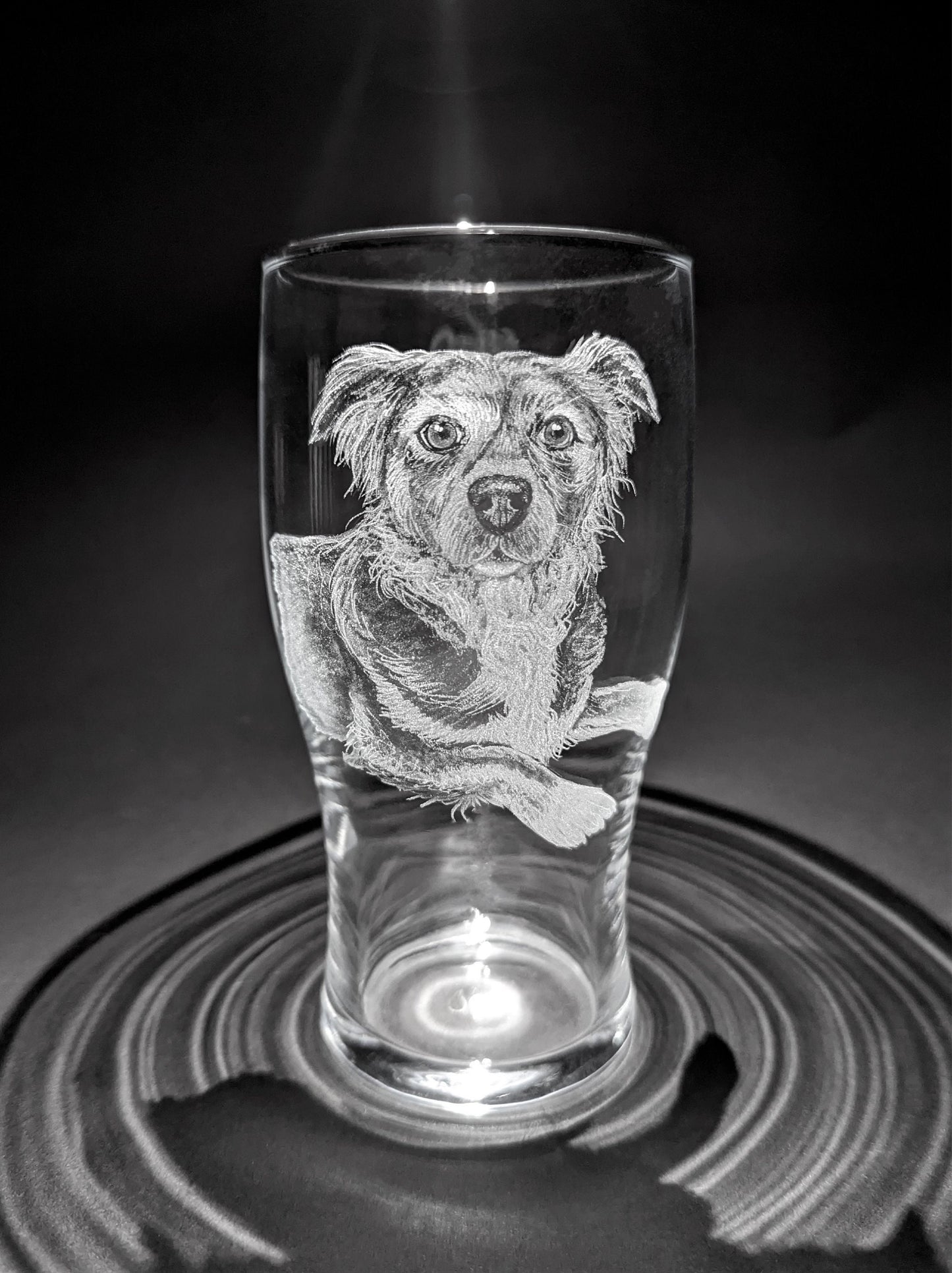 Custom Pet Pint Glass – Hand Engraved with Your Pet's Photo