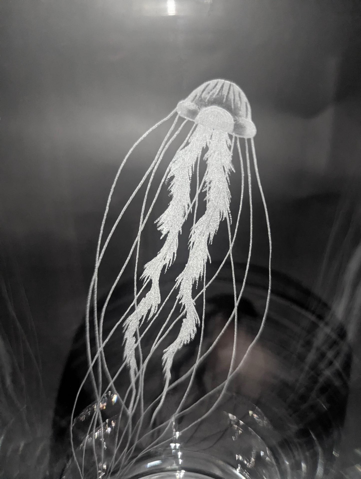 Hand Engraved Jellyfish Pint Glass - Jellyfish Beer Gift