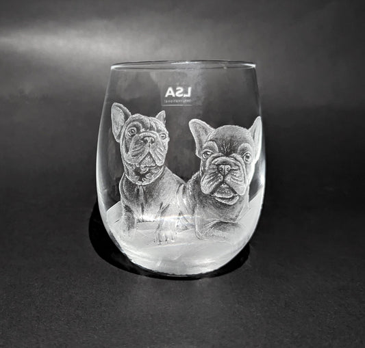 Hand Engraved Custom Pet Pint Glass – Personalised Pet Portrait Gift