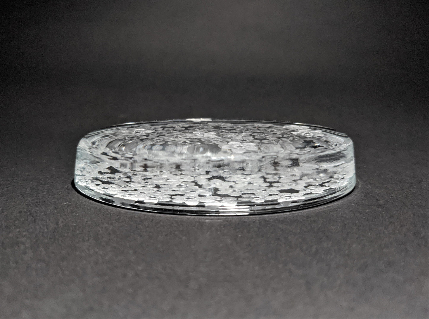 Oval Forget Me Not Paperweight  -  Engraved Glass Gifts