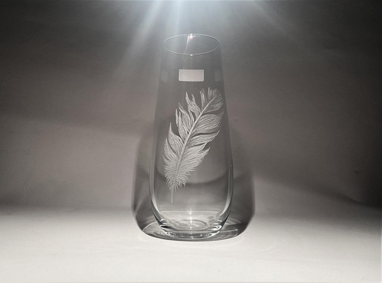 Hand Engraved Feather Vase - Miniature Vase Gift