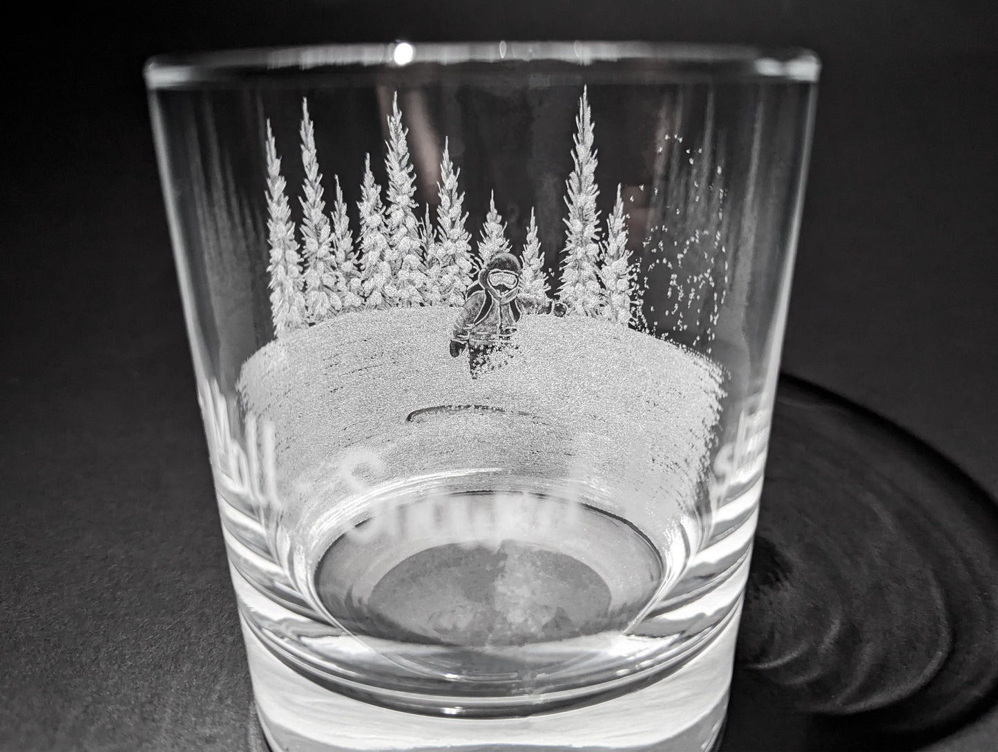 Hand Engraved Snowboarding Whisky Glass – Snowboarder & Mountain Gift