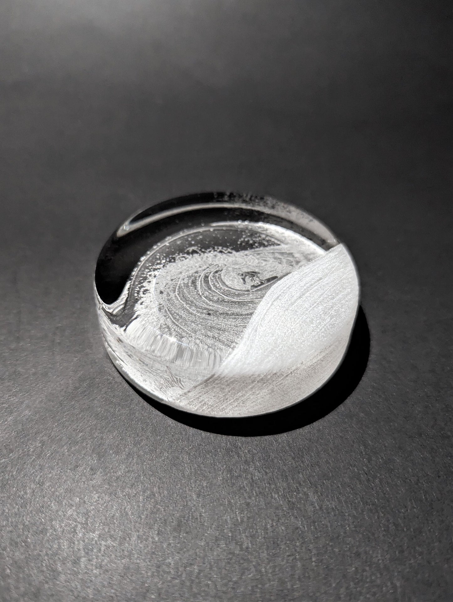 Hand Engraved Wave Paperweight - Surfing Glass Gift - Ocean Wave