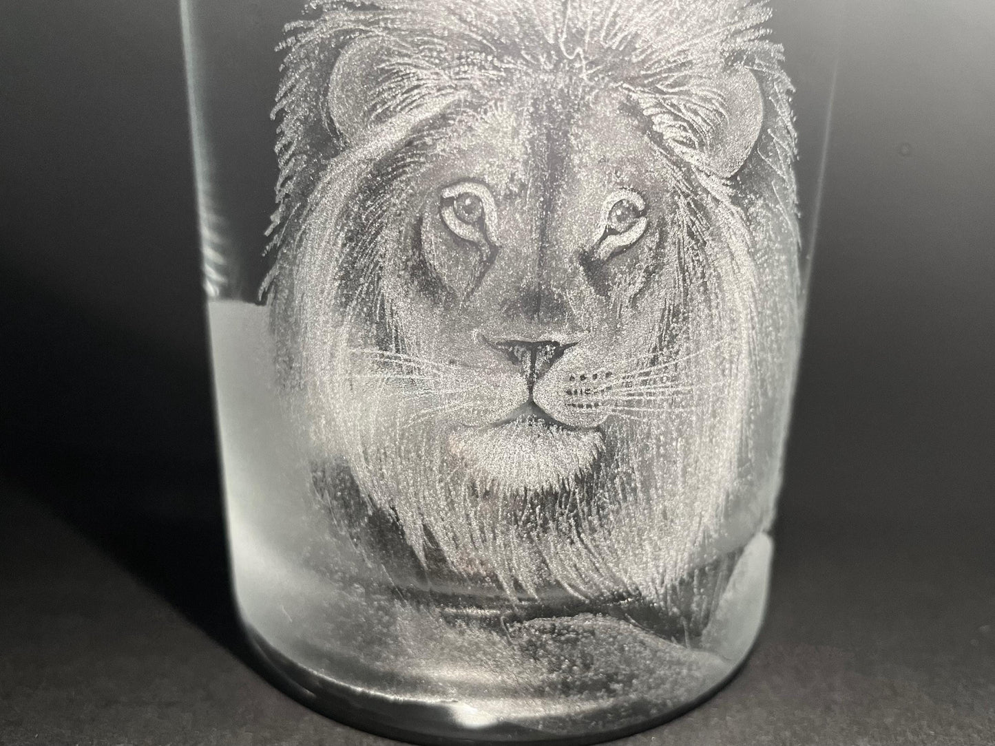 Engraved Lion Whisky Glass - Unique Lion Gifts