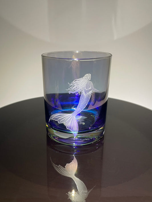 Iridescent Mermaid Drinking Glass - Mermaid Lover Gift