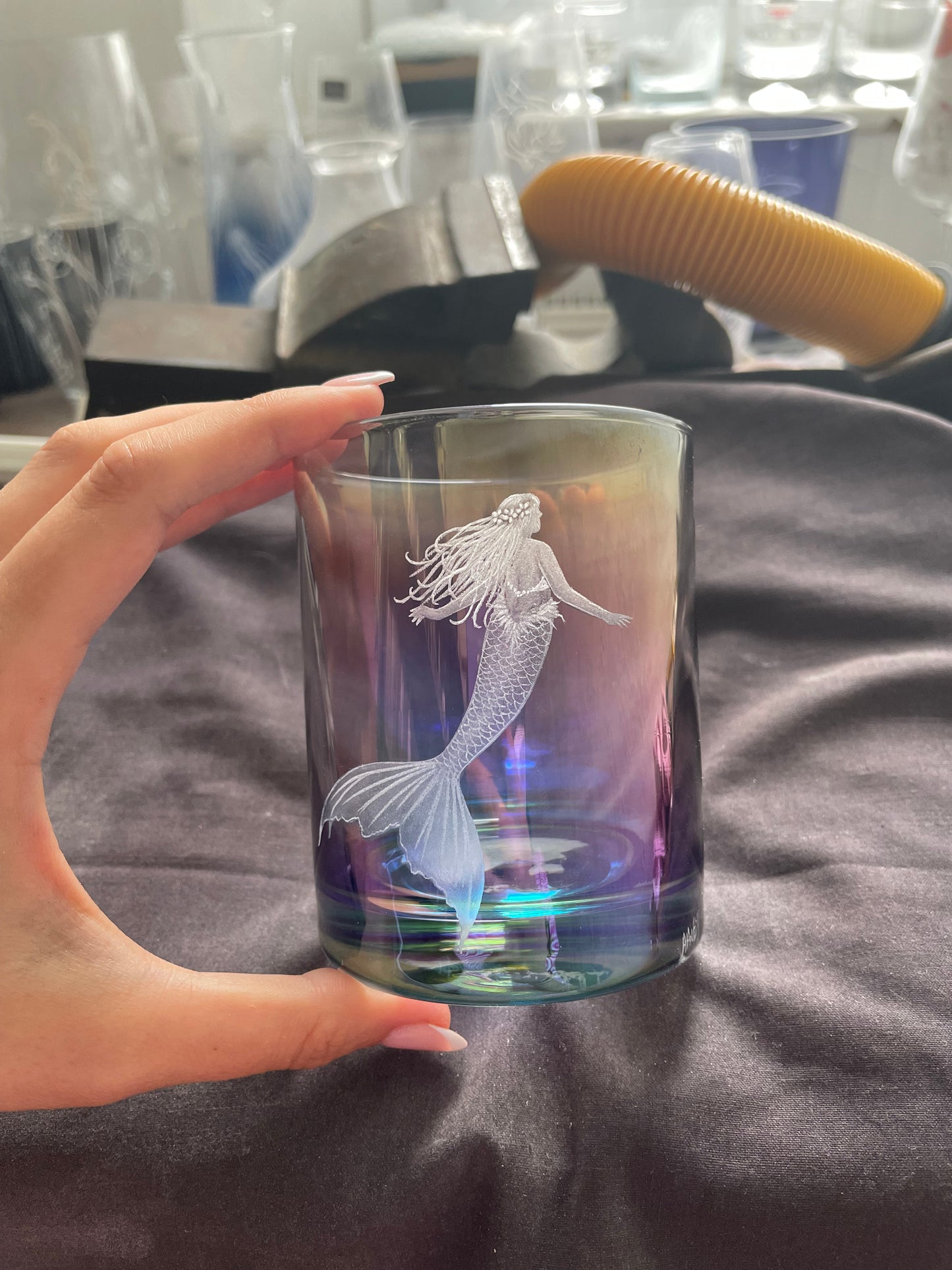 Iridescent Mermaid Drinking Glass - Mermaid Lover Gift
