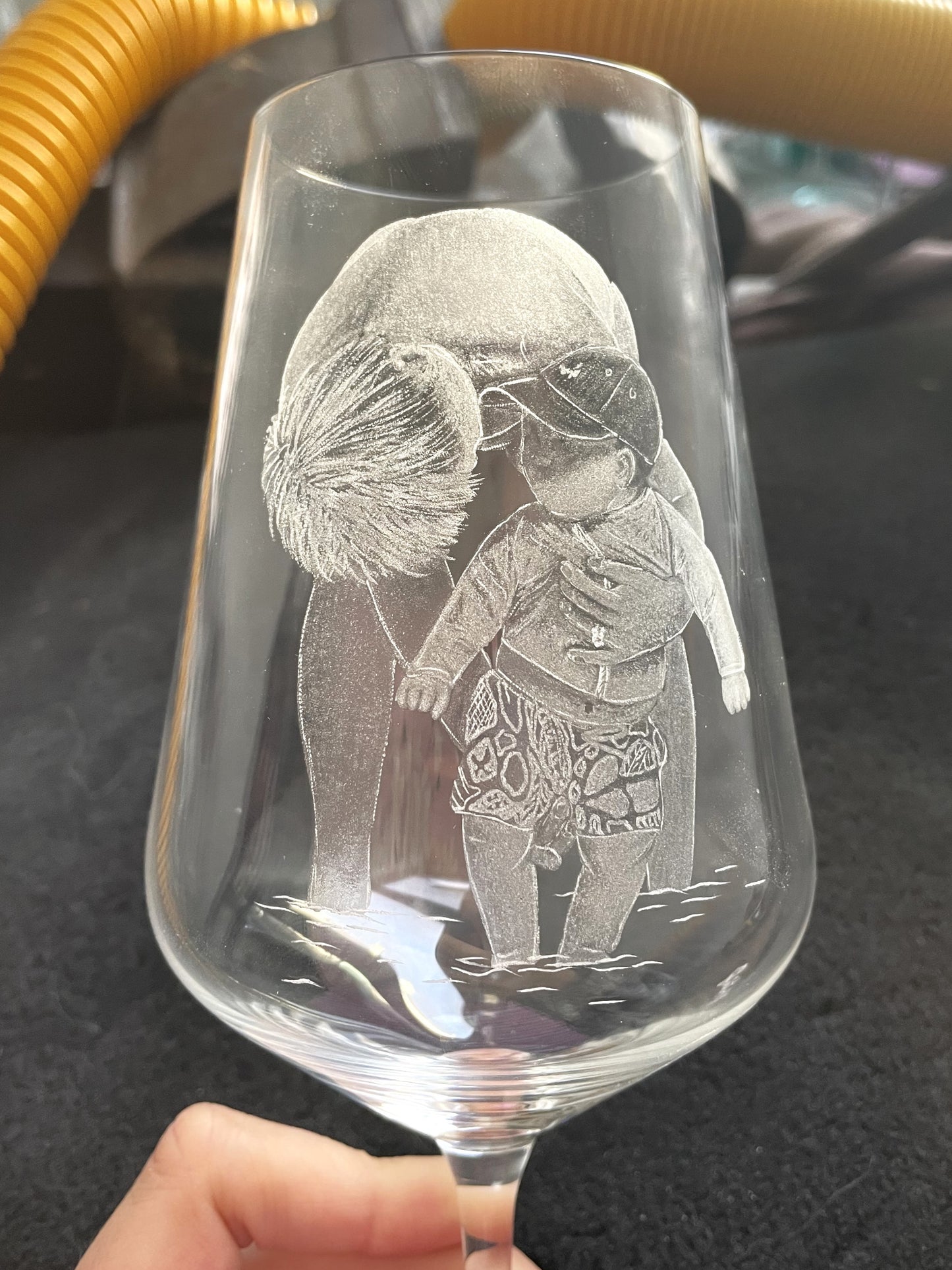 Your Ideas Hand Engraved on a Wine Glass - One of a Kind Custom Engraving