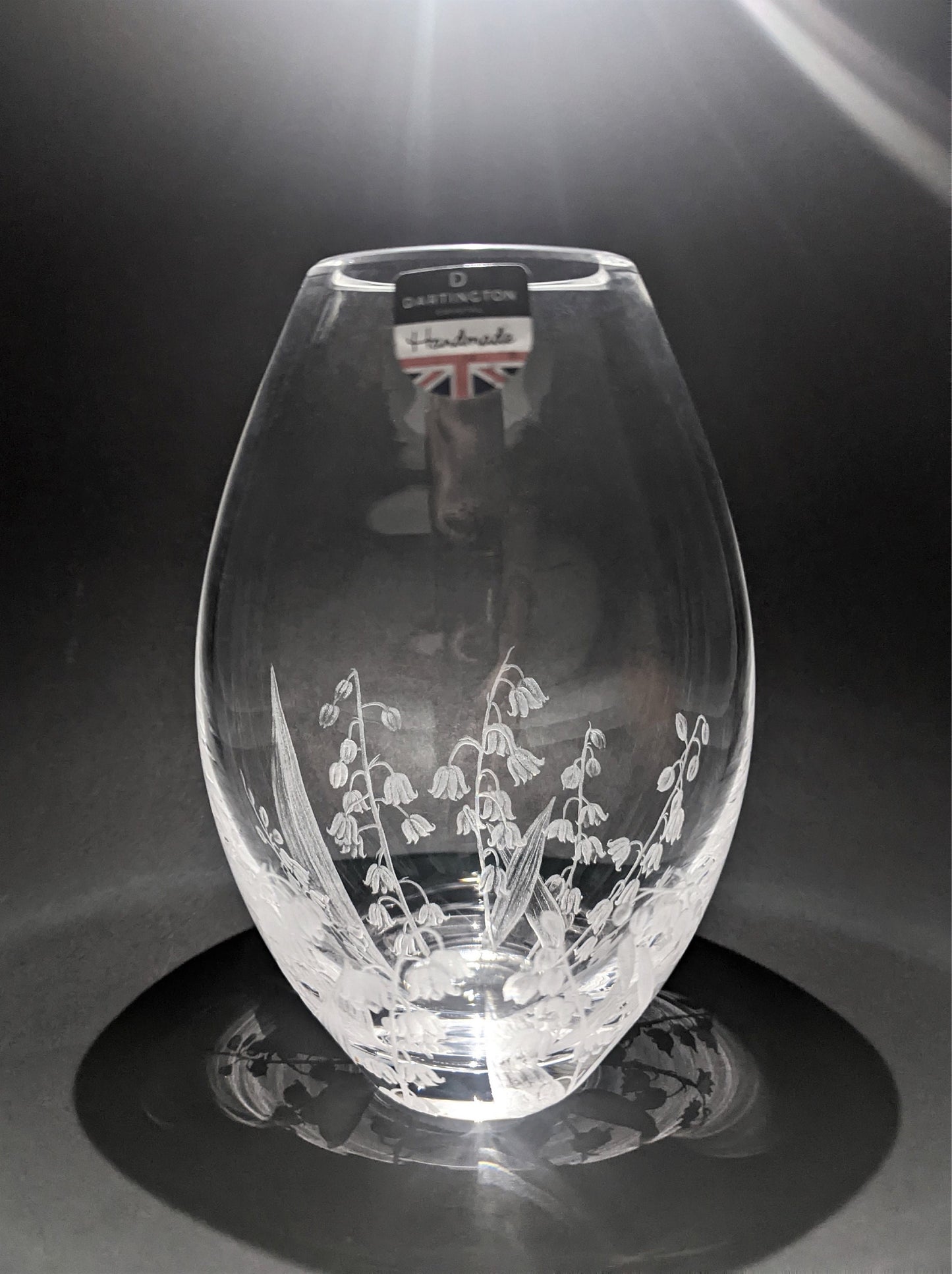 Hand Engraved Lily Of The Valley Vase - Dartington Crystal Floral Vase