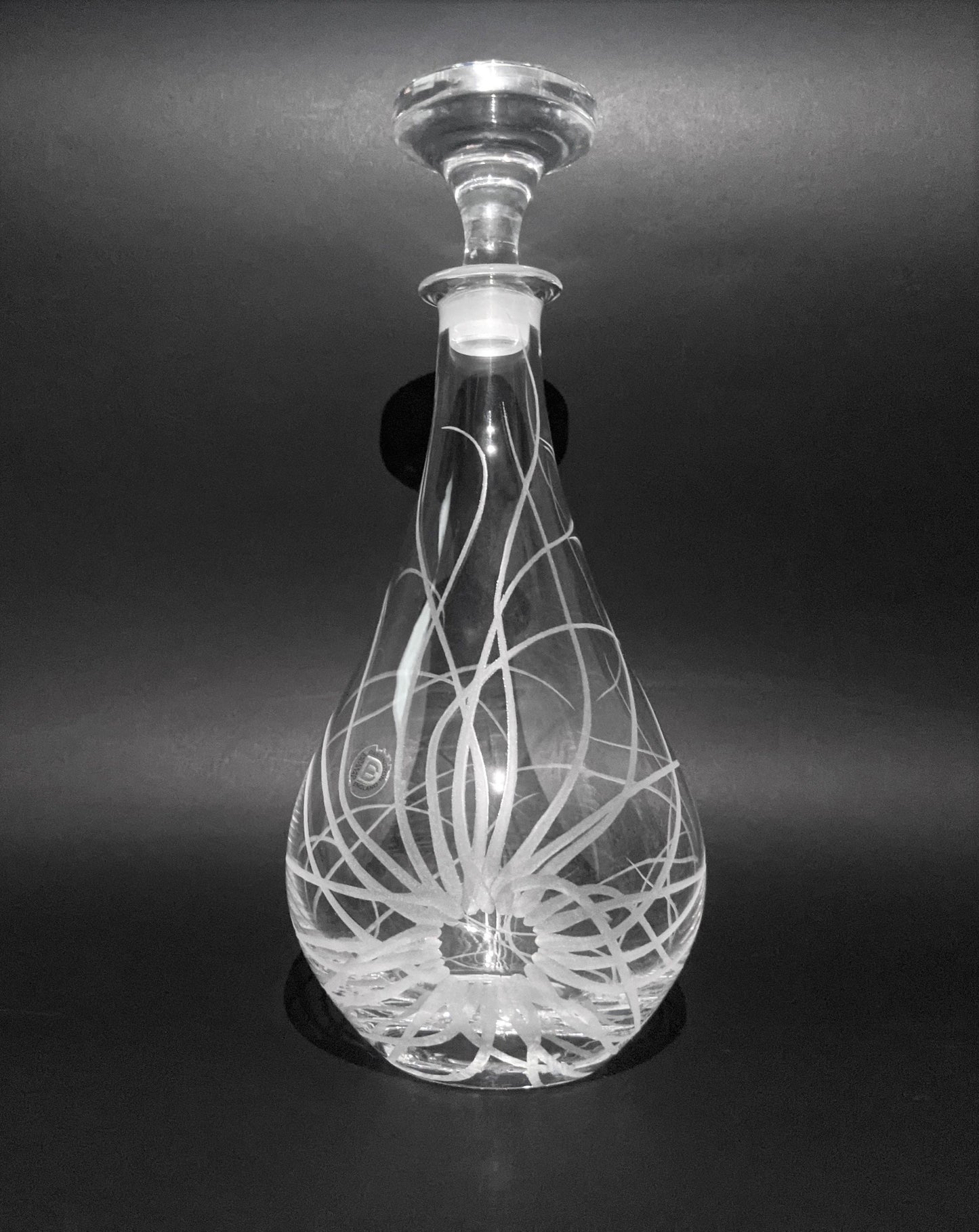 Hand Engraved Crystal Decanter - Sea Anemone Gifts