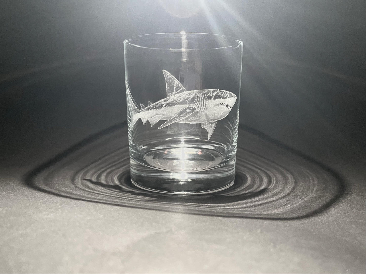Customised Shark Whisky Glass - Hand Engraved Shark Gift