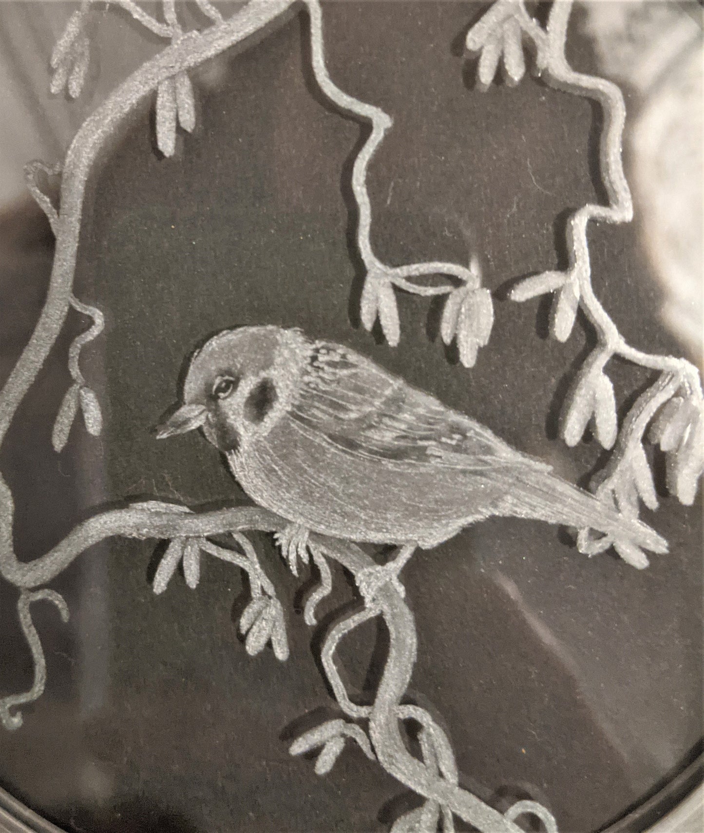 Hand Engraved Sparrow Garden Hanging Decoration - Bird Sun Catcher Gift