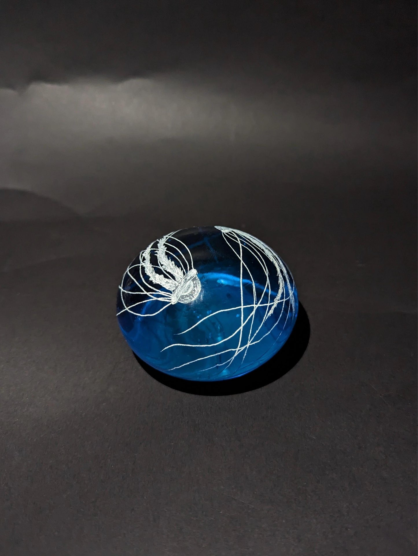 Unique Jellyfish Paperweight - Blue Glass Paperweight