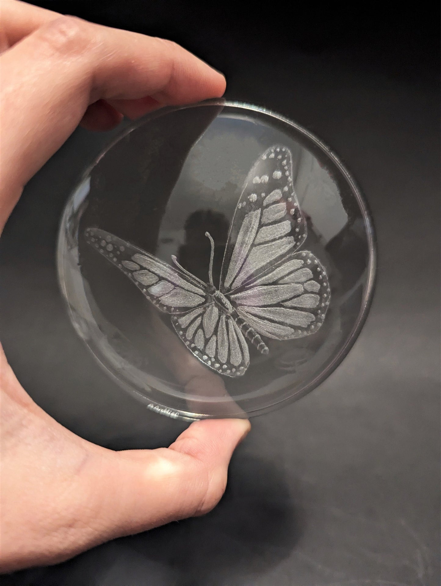 Engraved Butterfly Paperweight - Monarch Butterfly Gift