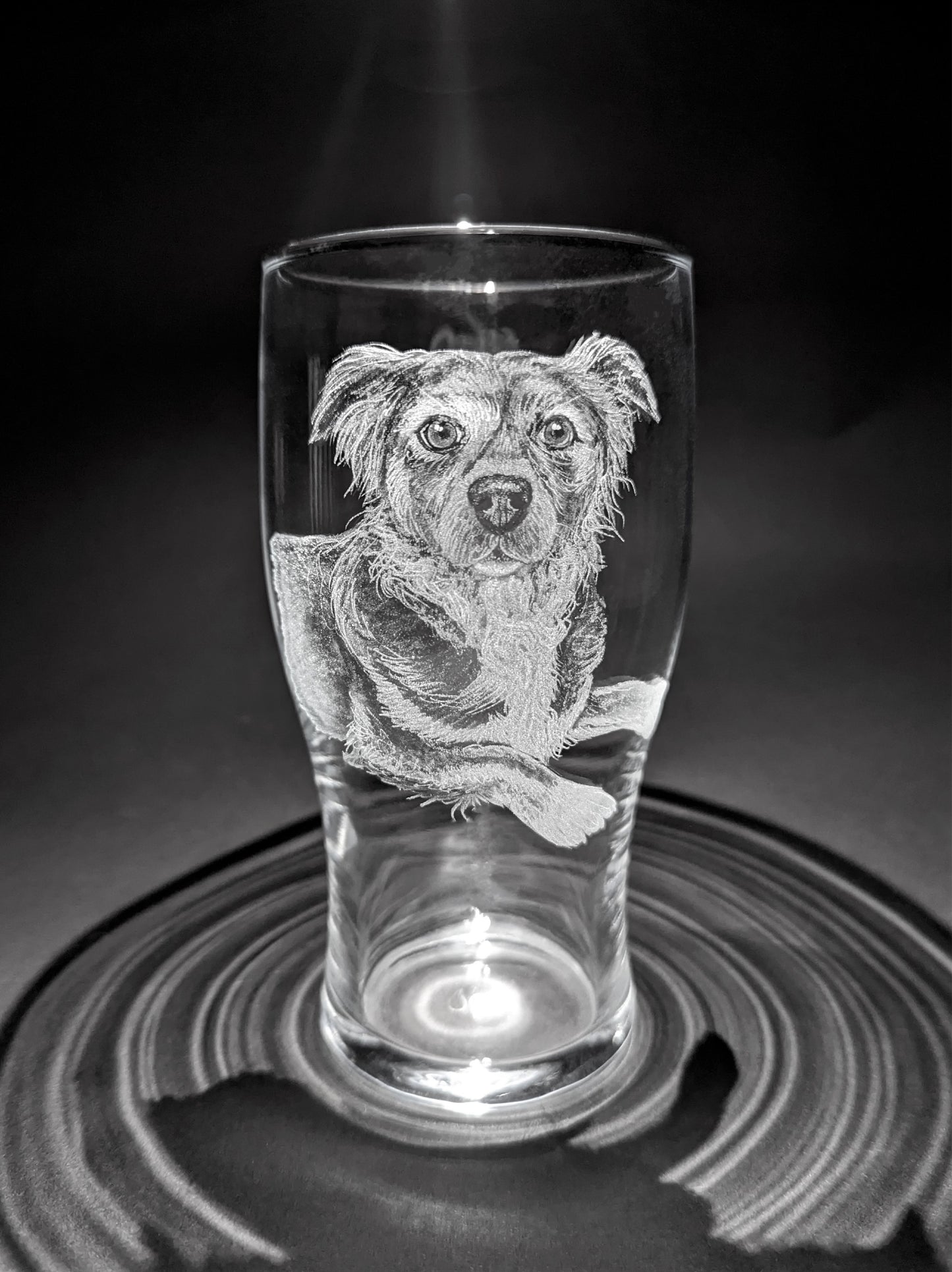 Your Design Hand Engraved on a Pint Glass - Unique Custom Beer Glass