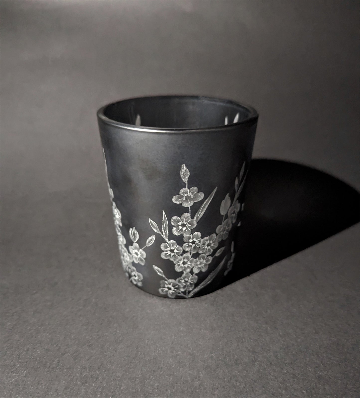 Black Forget Me Not Tealight Holder - Floral Candle Holder