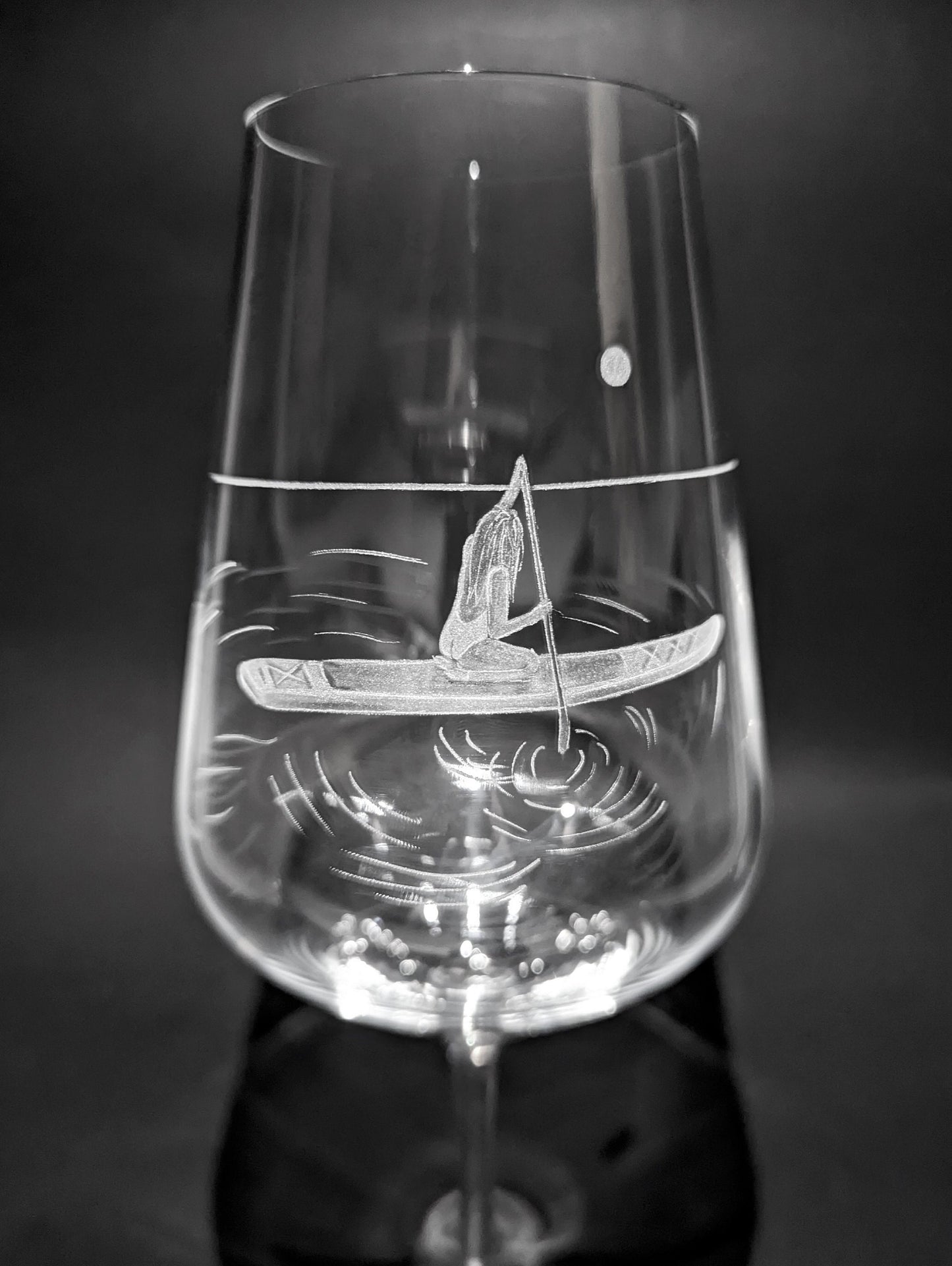 Hand Engraved Paddle Boarding Wine Glass – Personalized Paddleboard Gift