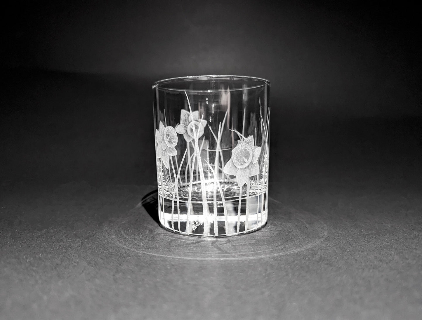 Hand Engraved Daffodil Tealight Holder - Personalised Candle Holder