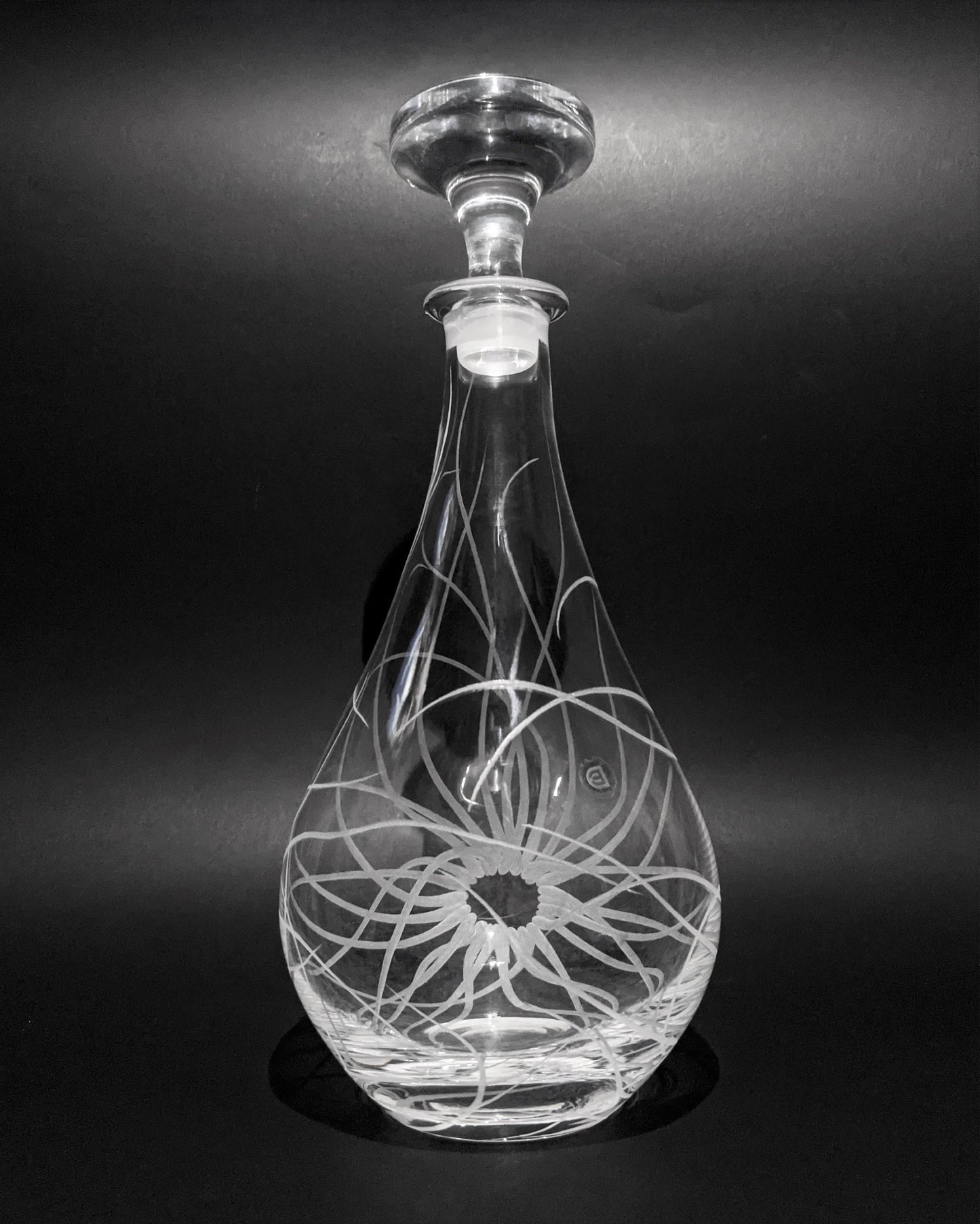 Hand Engraved Crystal Decanter - Sea Anemone Gifts
