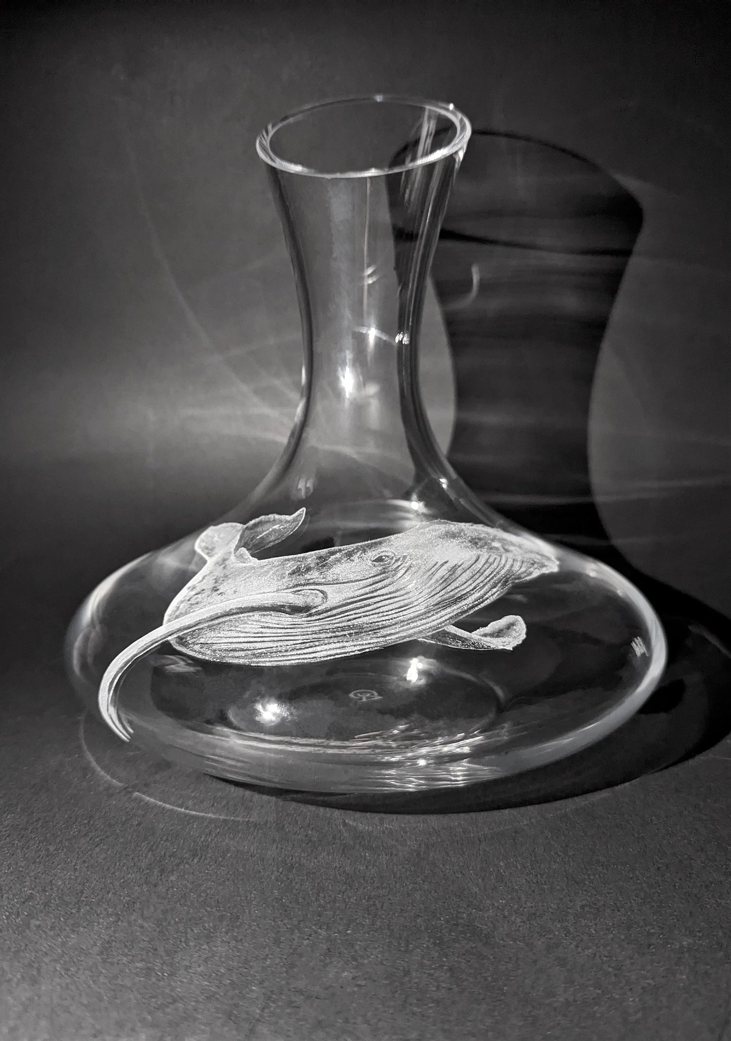 Hand Engraved Whale Decanter - Blue Whale Gift