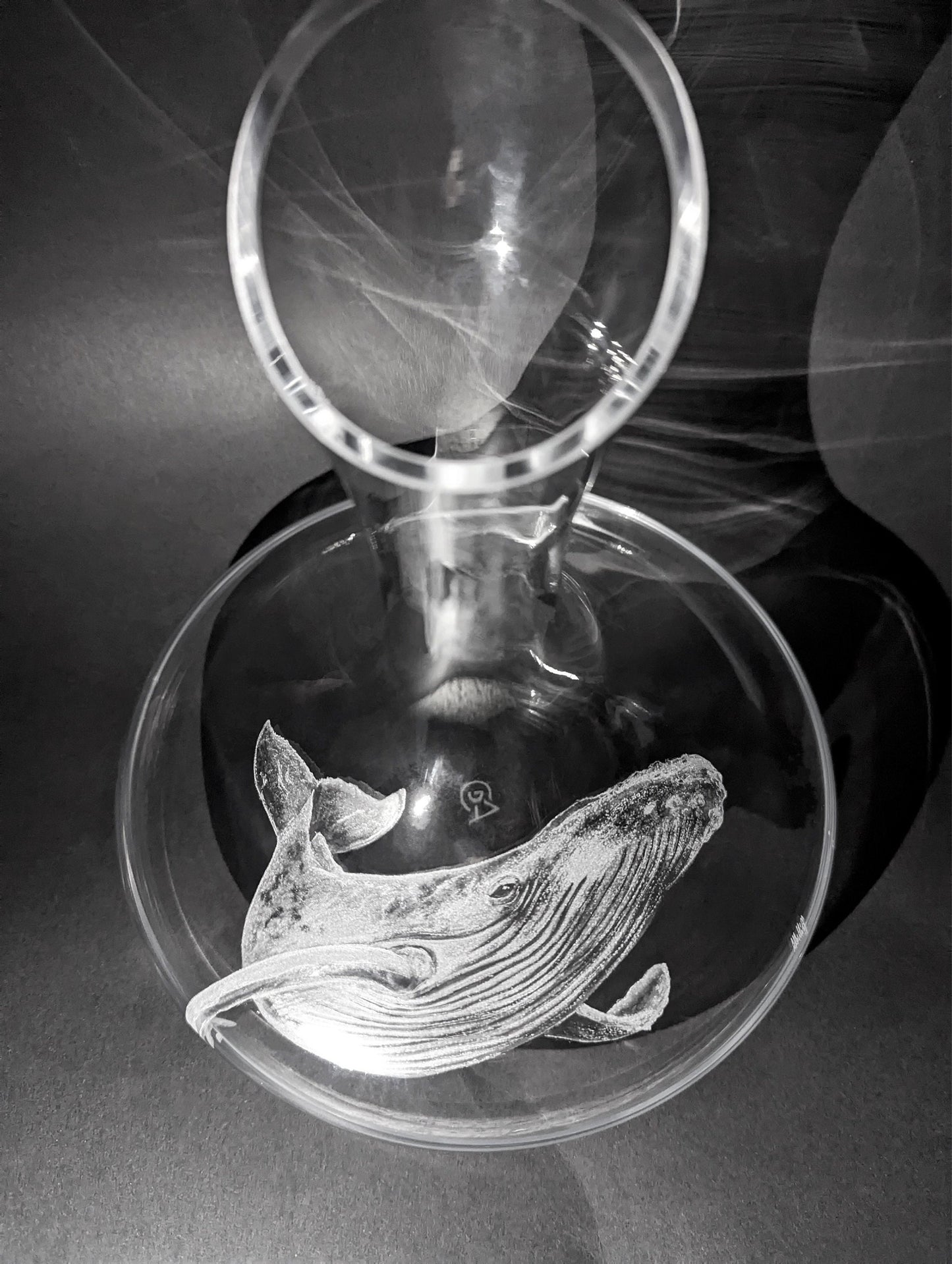Hand Engraved Whale Decanter - Blue Whale Gift