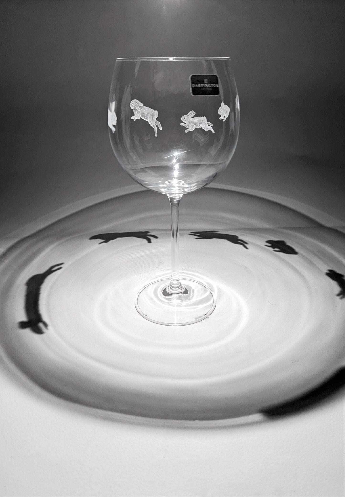 Hand Engraved Rabbit Gin Glass - Bunny Rabbit Hopping
