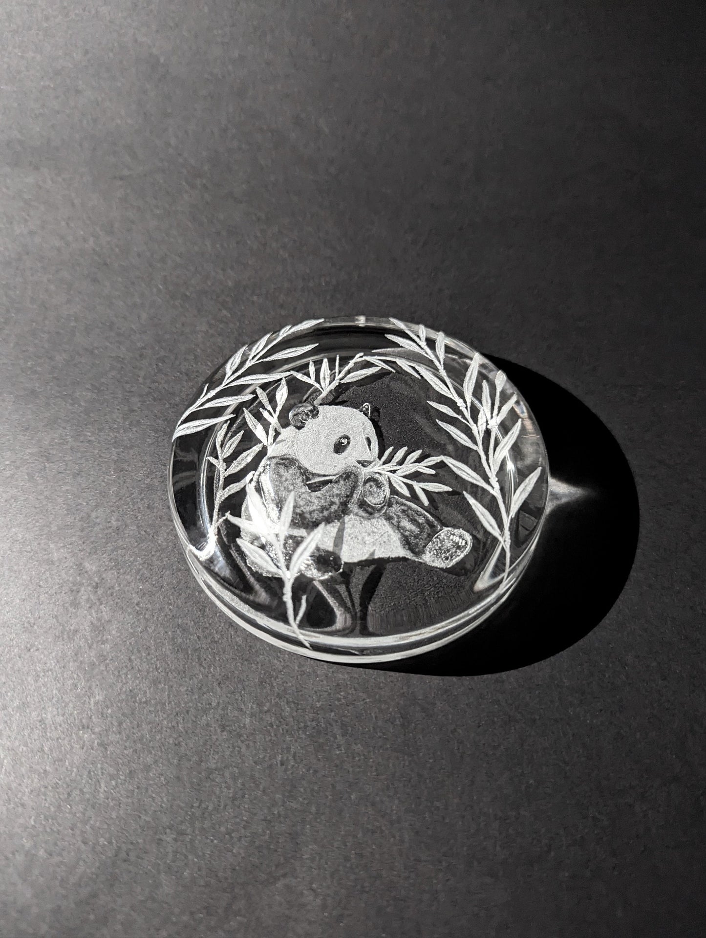 Engraved Panda Paperweight - Glass Paperweight Panda Bear Gift