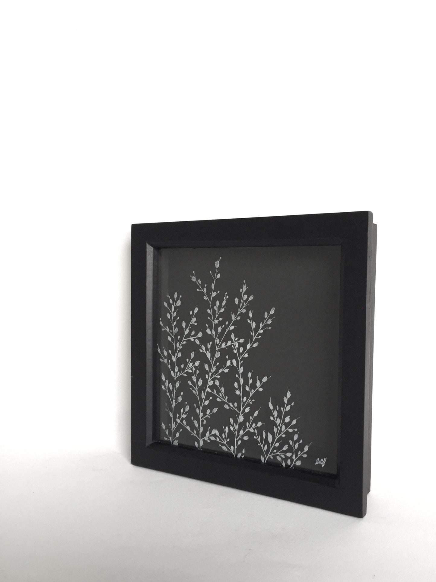 Hand Engraved Floral Glass Frame - Gypsophila Flower Gift