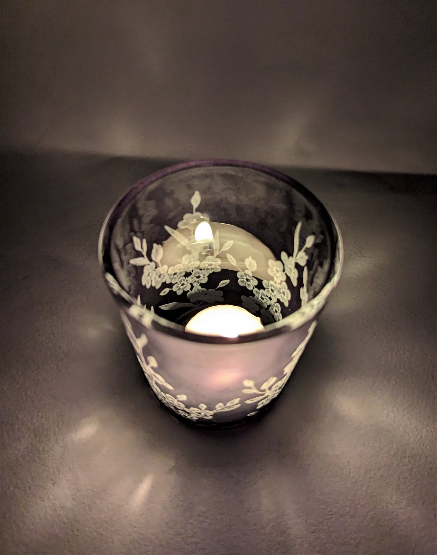 Black Forget Me Not Tealight Holder - Floral Candle Holder