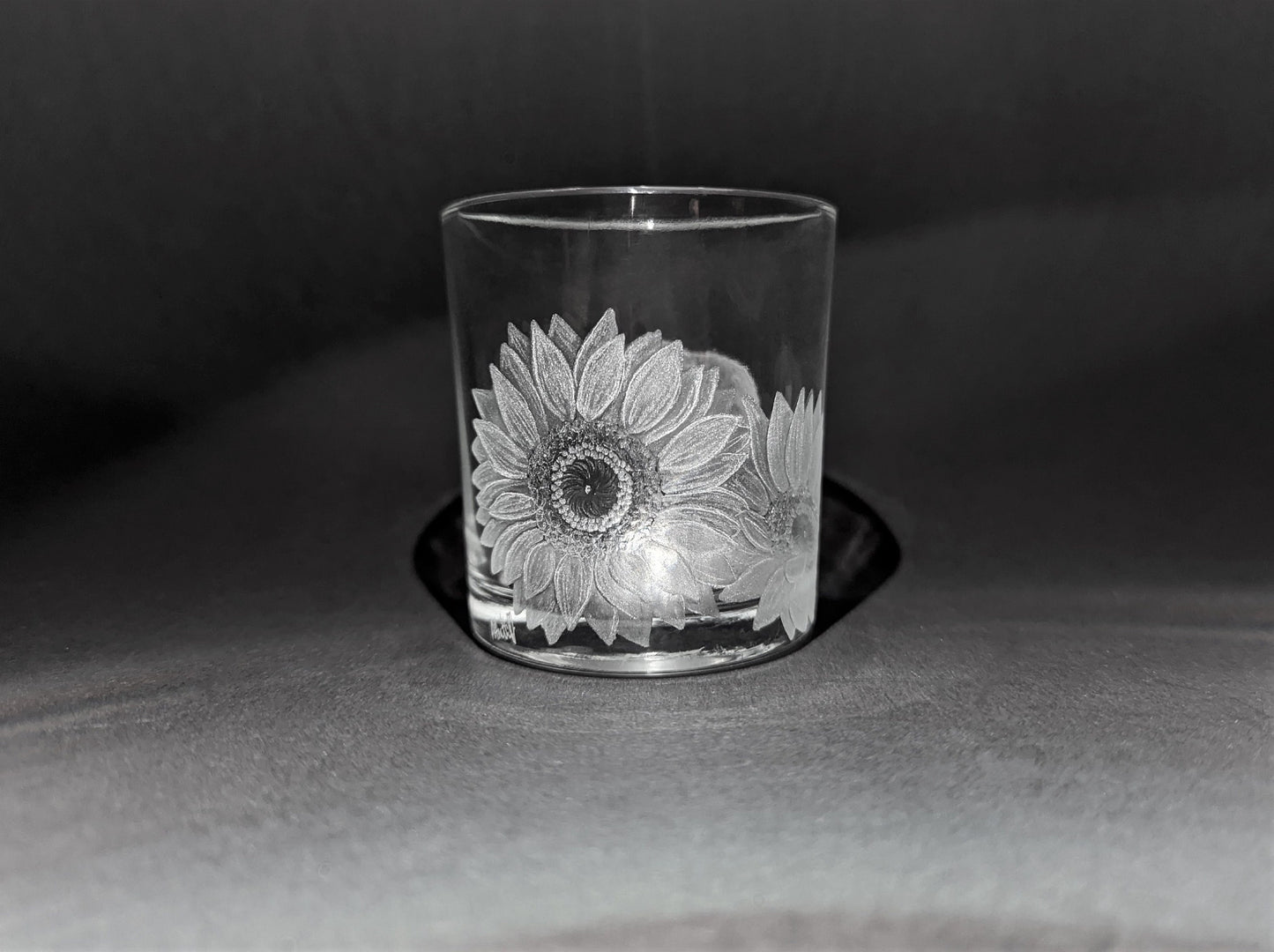 Hand Engraved Sunflower Tealight Holder –  Flower Candle Gift