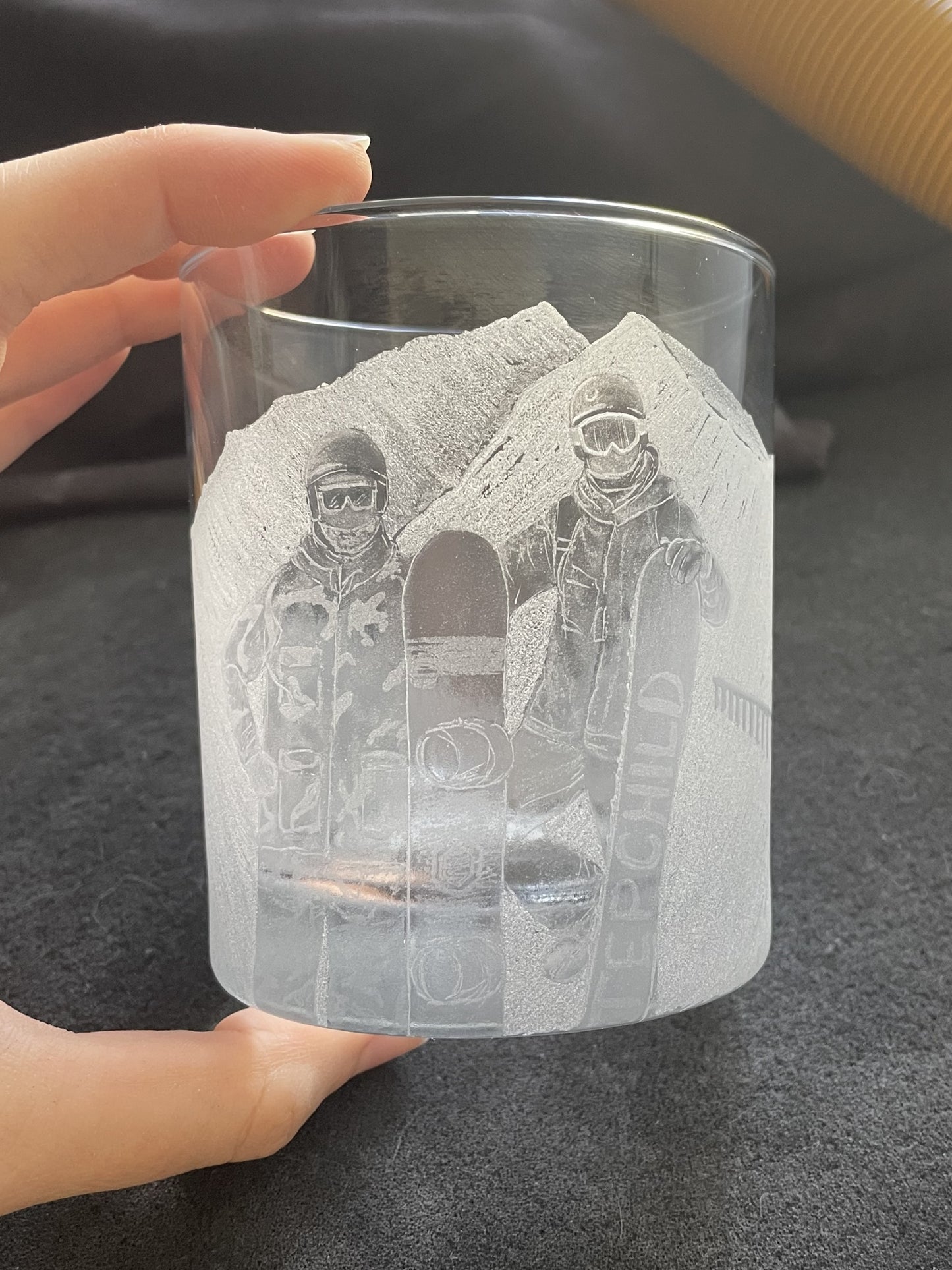 Your Design Hand Engraved on a Whisky Glass - Custom Engraving